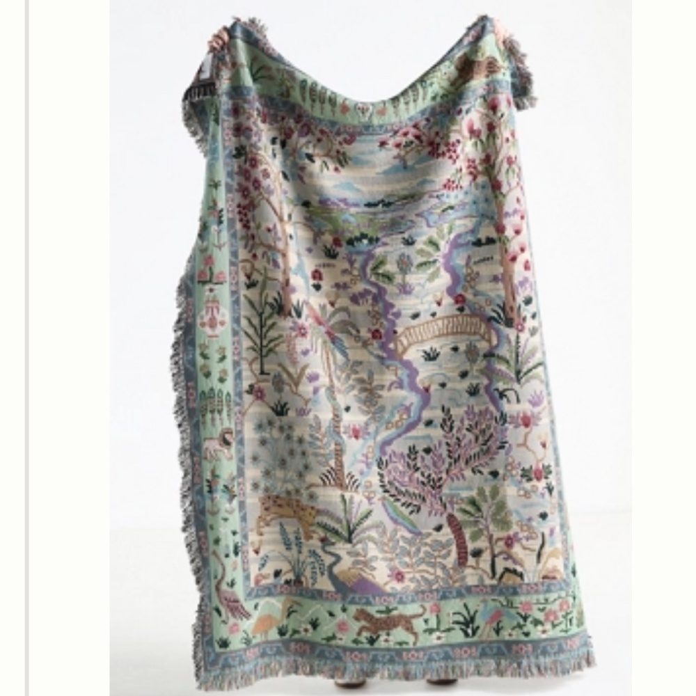 NWT Anthropologie Tales Cotton Woven Throw Blanket